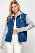 Essence - Women & teens Contrast knit sleeves & hood Jacket