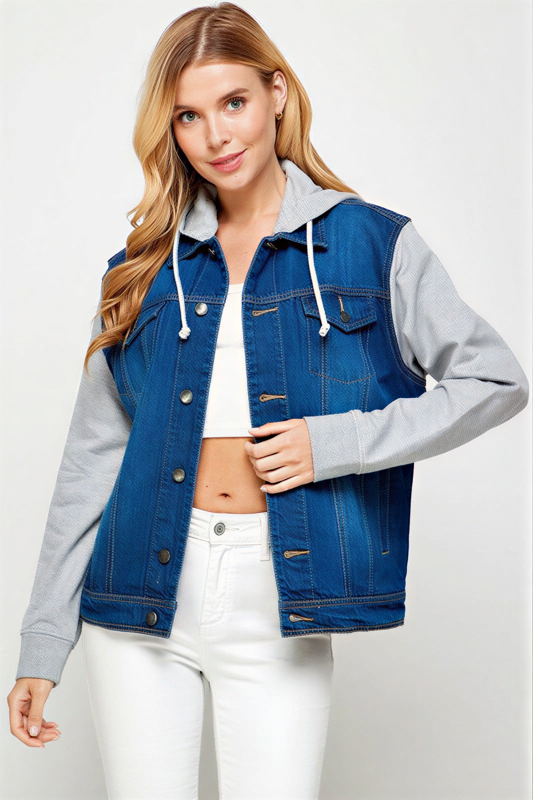 Essence - Women & teens Contrast knit sleeves & hood Jacket