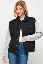 Essence - Women & teens Contrast knit sleeves & hood Jacket