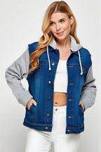 Essence - Women & teens Contrast knit sleeves & hood Jacket
