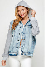 Essence - Women & teens Contrast knit sleeves & hood Jacket