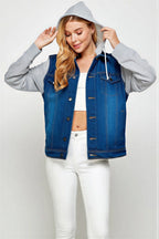 Essence - Women & teens Contrast knit sleeves & hood Jacket