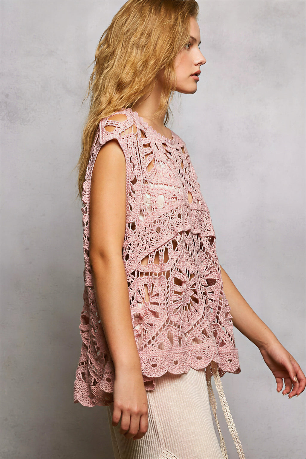 Tenisha - Women Intricate crochet detailing with floral patterns Crochet Top