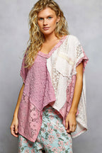 Malea - Vrouwen asymmetrische kleurblokken Tuniek Top