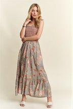 Deisy - Women Smocked Bodice Maxi Dress