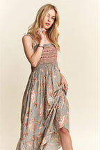 Deisy - Women Smocked Bodice Maxi Dress