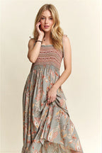 Deisy - Women Smocked Bodice Maxi Dress