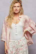 David -Women Floral embroidery and lace trim Shirt