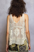 Tameka - Women Intricate crochet knit with floral details Crochet Top
