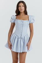 Marie - Vrouwen kantcorset bodice met vetersluiting jurk