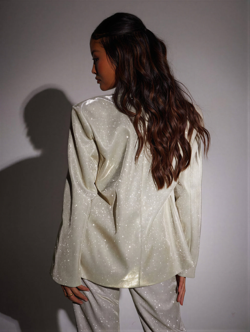 Lanna - Fashion-forward statement seekers All-over glitter Suit Set