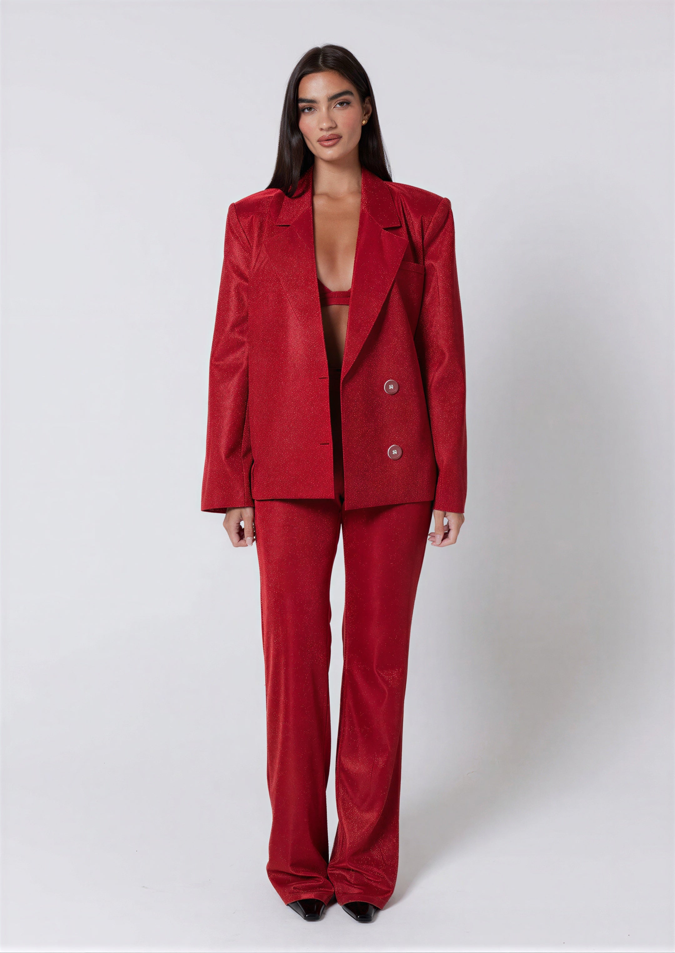 Lanna - Fashion-forward statement seekers All-over glitter Suit Set