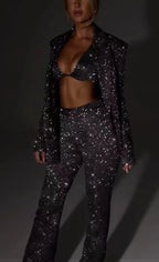 Lanna - Fashion-forward statement seekers All-over glitter Suit Set