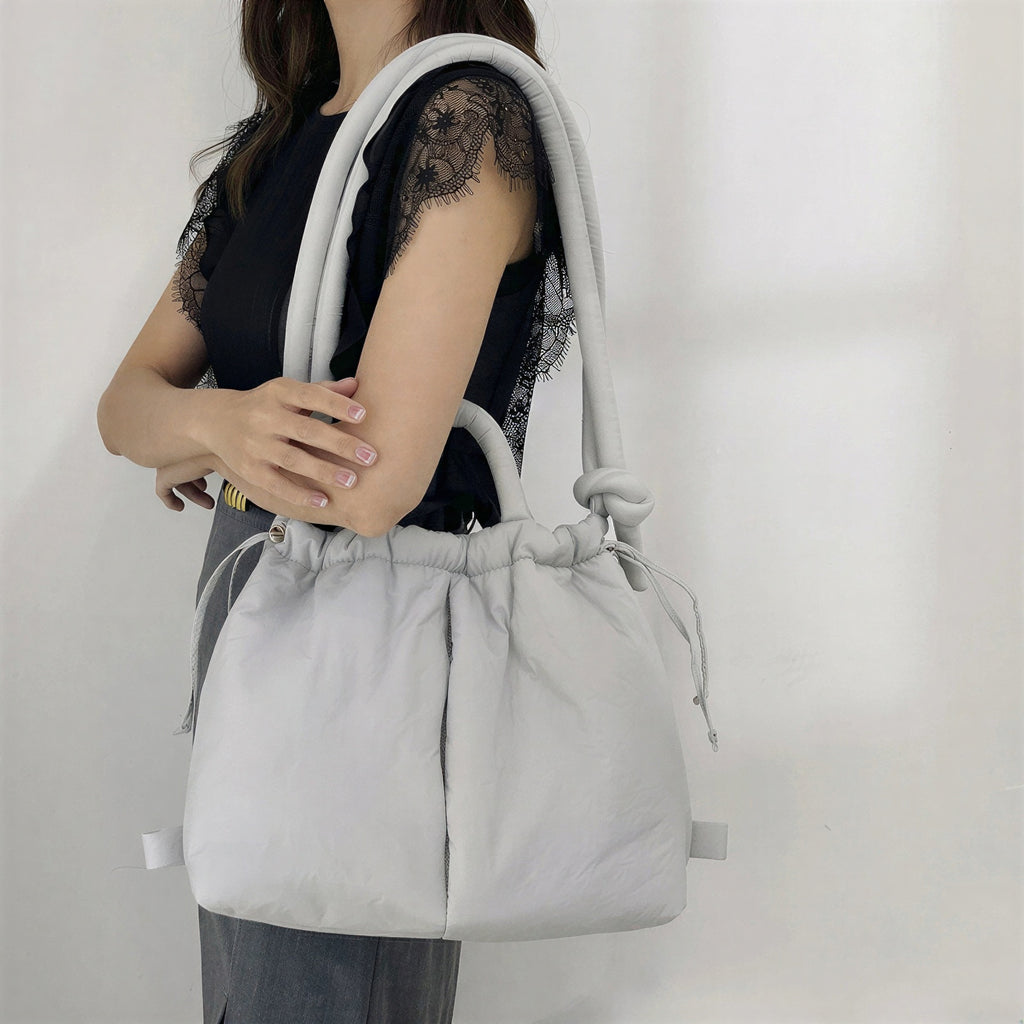 Caroline - Fashion-conscious individuals Knotted top handles and drawstring closure Tote Bag