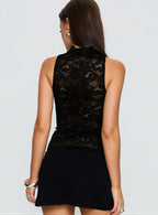 Pauletta - Women Keyhole cutout and intricate lace detailing Top