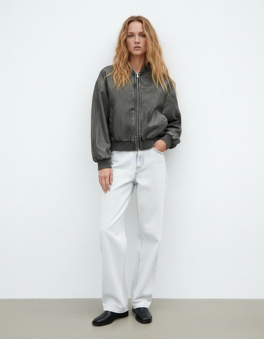 Shakia - Jonge volwassenen en modebewuste personen Vintage was-effect Bomberjack