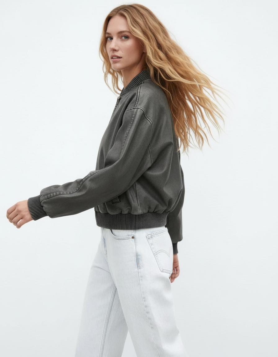 Shakia - Jonge volwassenen en modebewuste personen Vintage was-effect Bomberjack