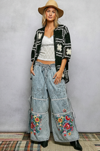 Scottie - Women Crochet knit with floral motifs Cardigan