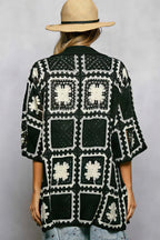 Scottie - Women Crochet knit with floral motifs Cardigan