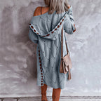 Helga - Vrouwen Diamantvormige uitsnijdingen en contrasterende elleboogpatches Cardigan