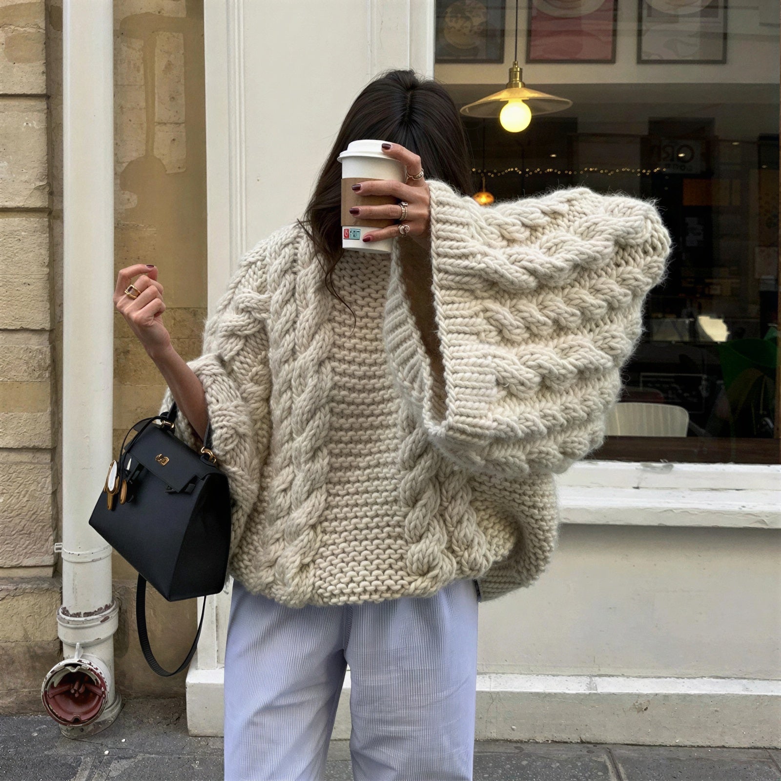 Karrie - Fashion-conscious women Chunky cable-knit pattern Sweater