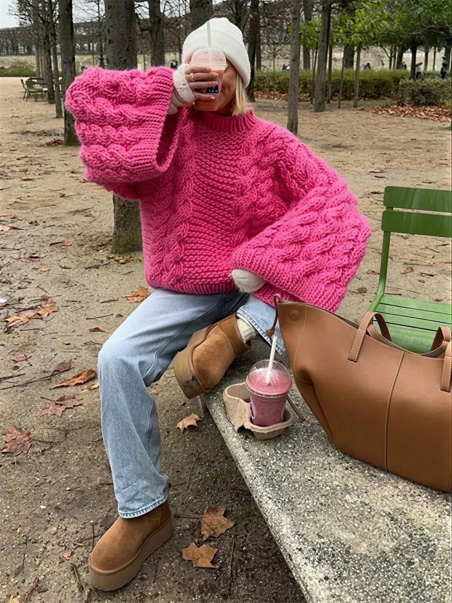 Karrie - Fashion-conscious women Chunky cable-knit pattern Sweater