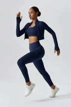 Kaleah - Women Thumbhole cuffs on jacket Athletic Wear Set