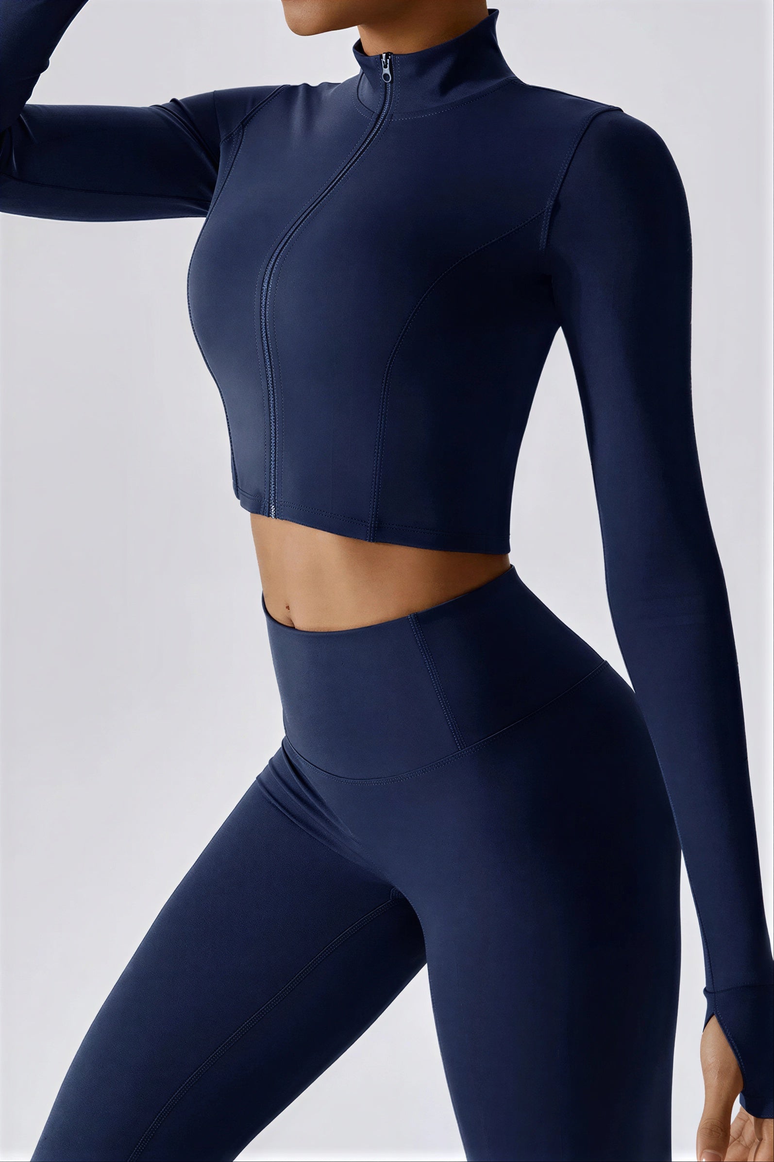 Kaleah - Women Thumbhole cuffs on jacket Athletic Wear Set