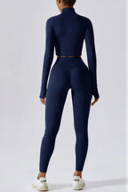 Kaleah - Women Thumbhole cuffs on jacket Athletic Wear Set