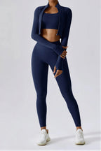 Kaleah - Women Thumbhole cuffs on jacket Athletic Wear Set
