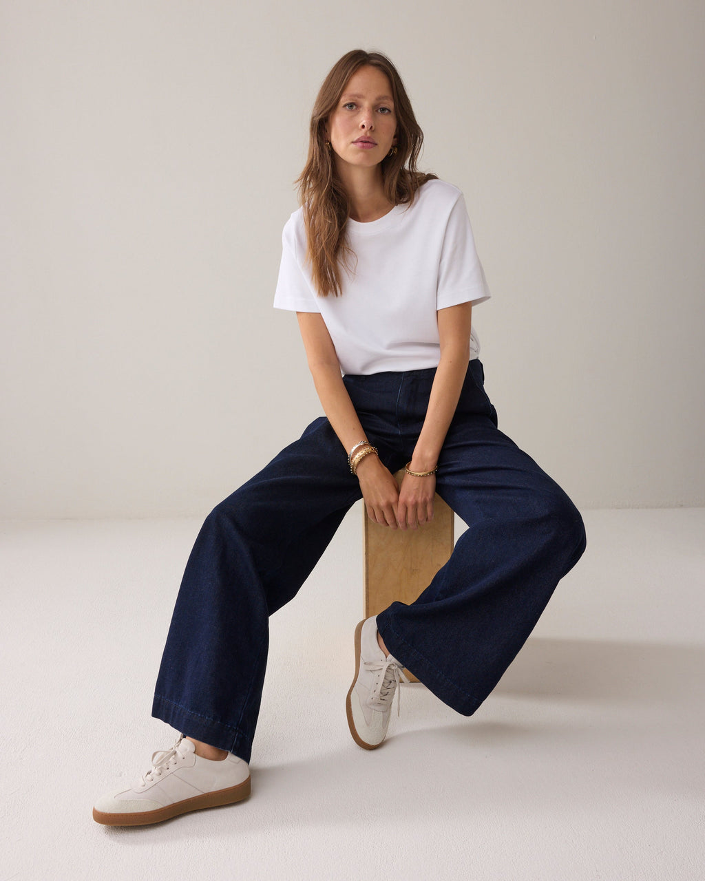 Felisa - Vrouwen Wijdvallend Silhouet Jeans en T-shirt Set