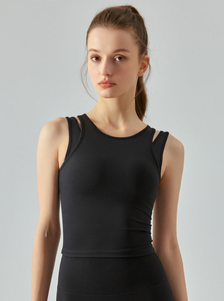 Ysabella - Actieve Vrouwen Racerback met Bandjes Uitsparingen Tank Top