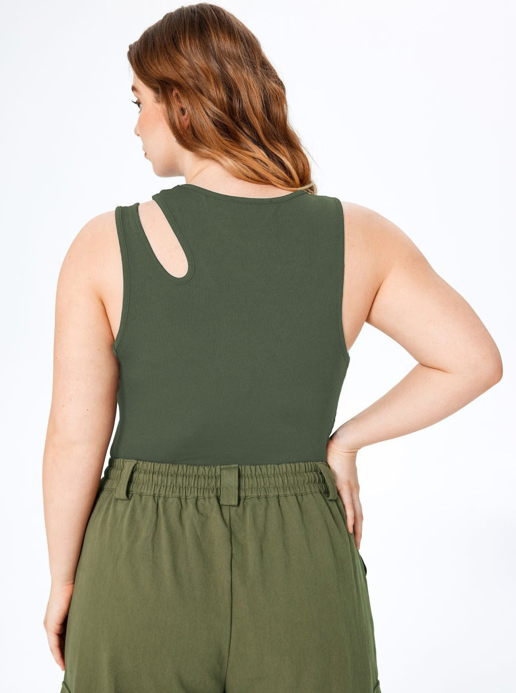 Maureen - Dames Asymmetrische halsuitsnijding Tanktop Bodysuit