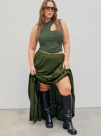 Maureen - Dames Asymmetrische halsuitsnijding Tanktop Bodysuit