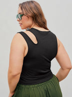 Maureen - Dames Asymmetrische halsuitsnijding Tanktop Bodysuit