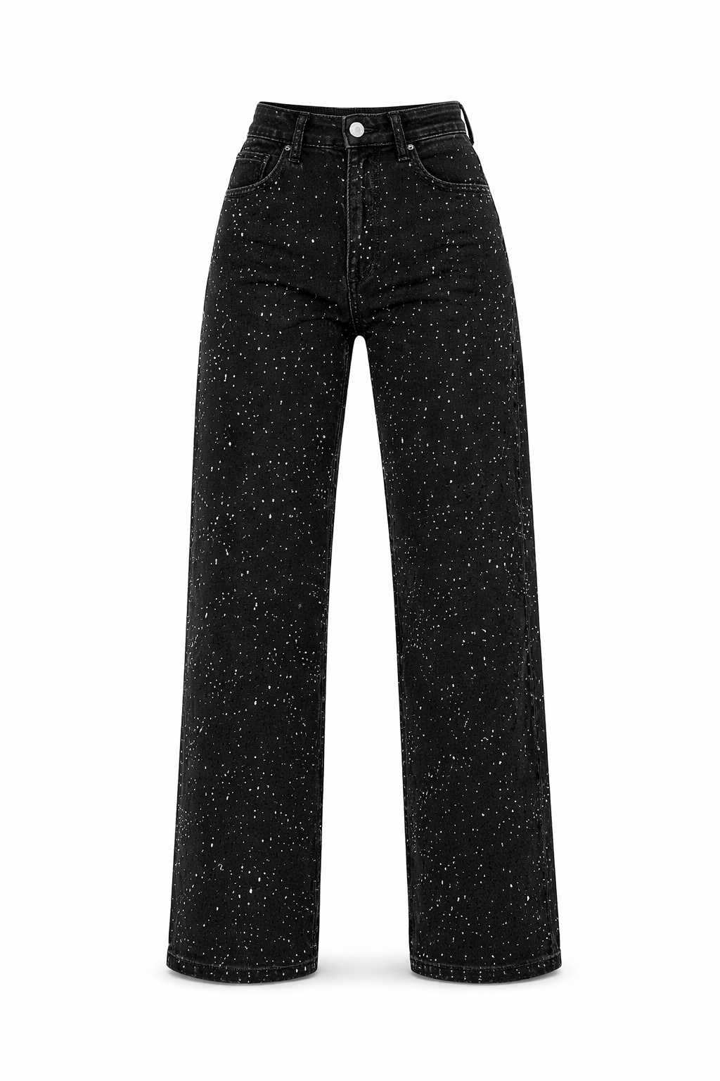 Kati - Dames Jeans met Witte Verfspat Details
