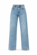 Kati - Dames Jeans met Witte Verfspat Details