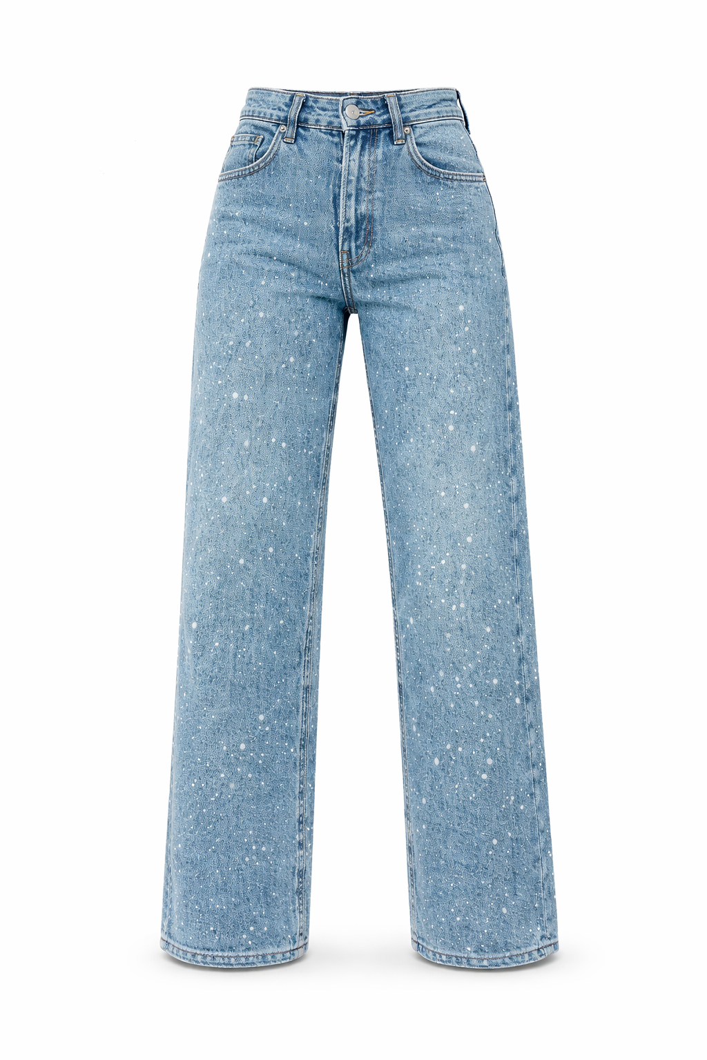 Kati - Dames Jeans met Witte Verfspat Details