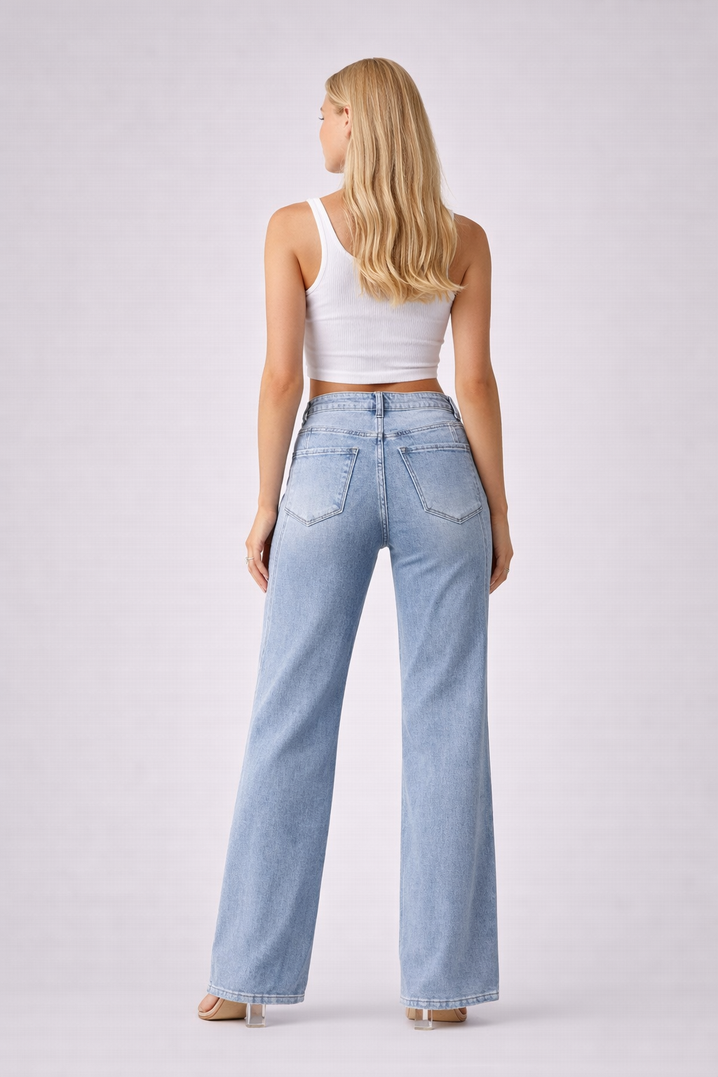Marlyn - Dames High-Waist Flare Jeans met Naaddetail