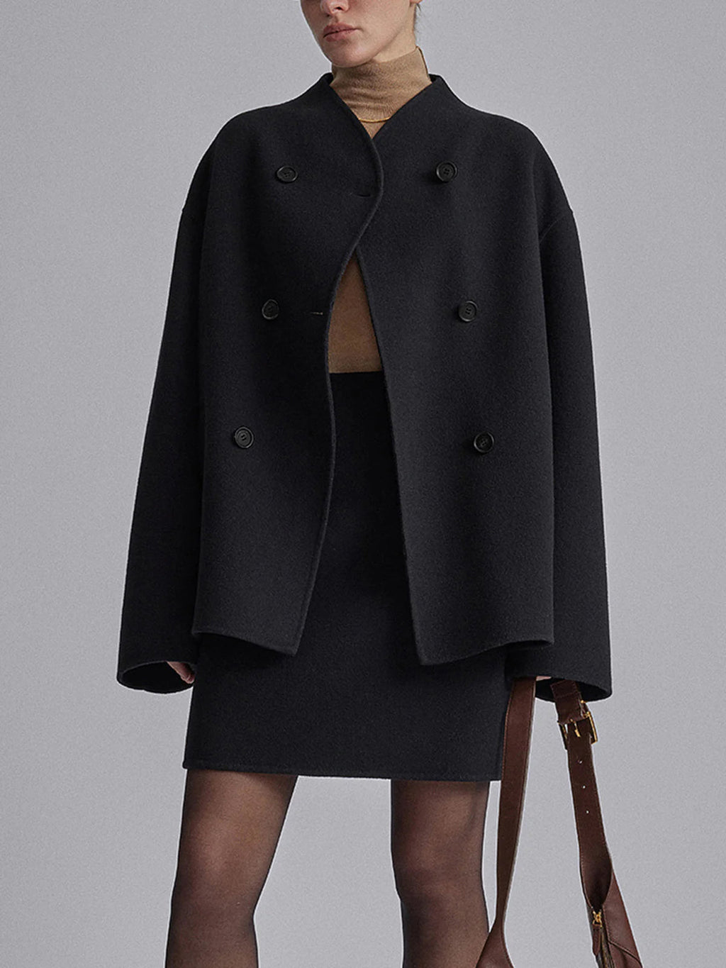 Cynthia | Dames Jas Winter - Elegante Erwtenjas met Opstaande Kraag 7