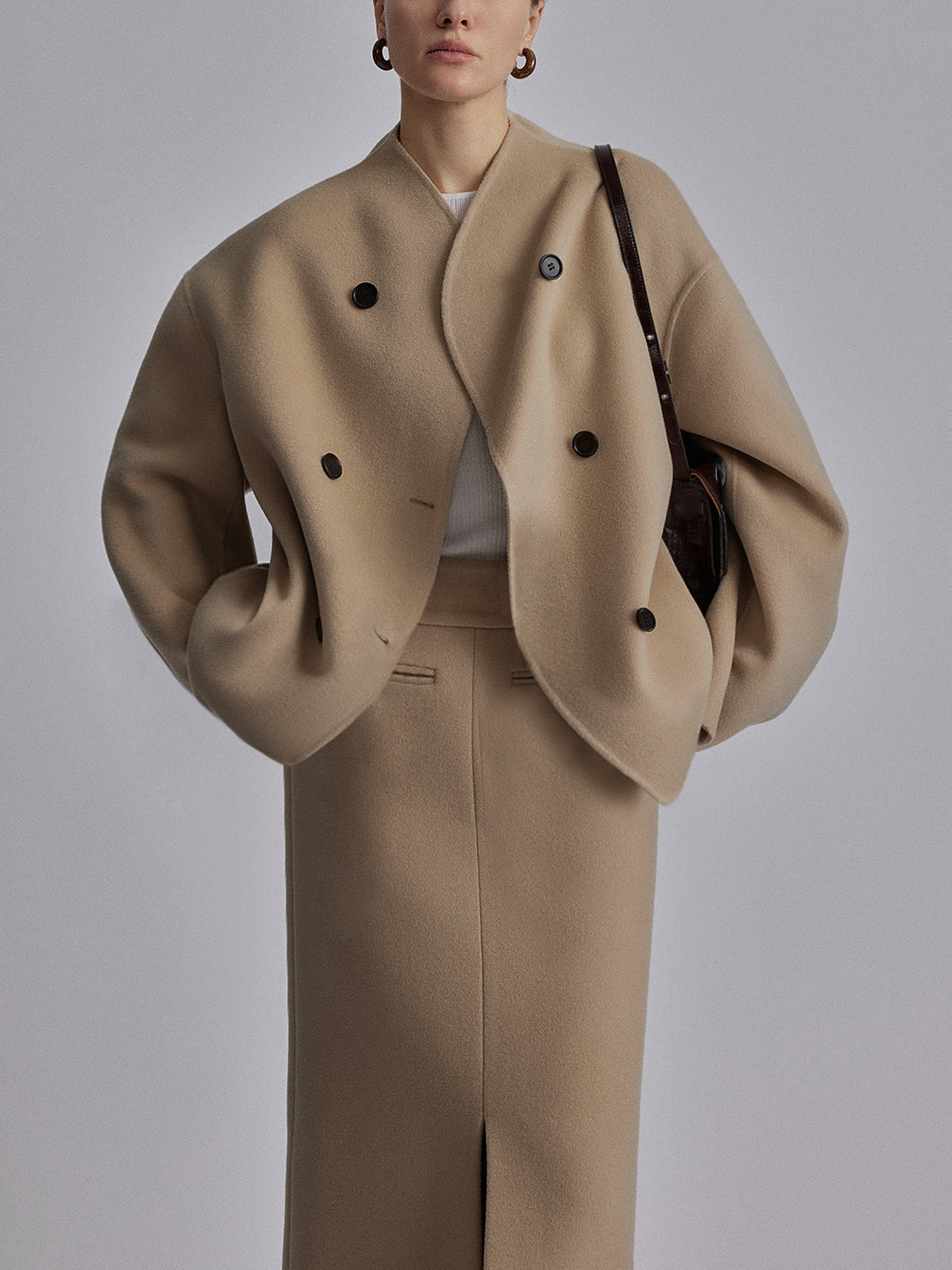Cynthia | Dames Jas Winter - Elegante Erwtenjas met Opstaande Kraag 9