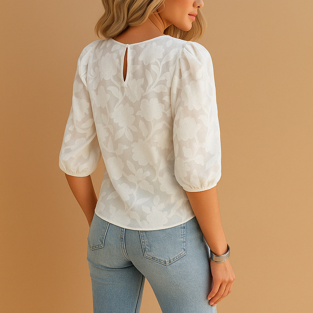 Beatrice - Dames Elegante Pofmouwen Blouse