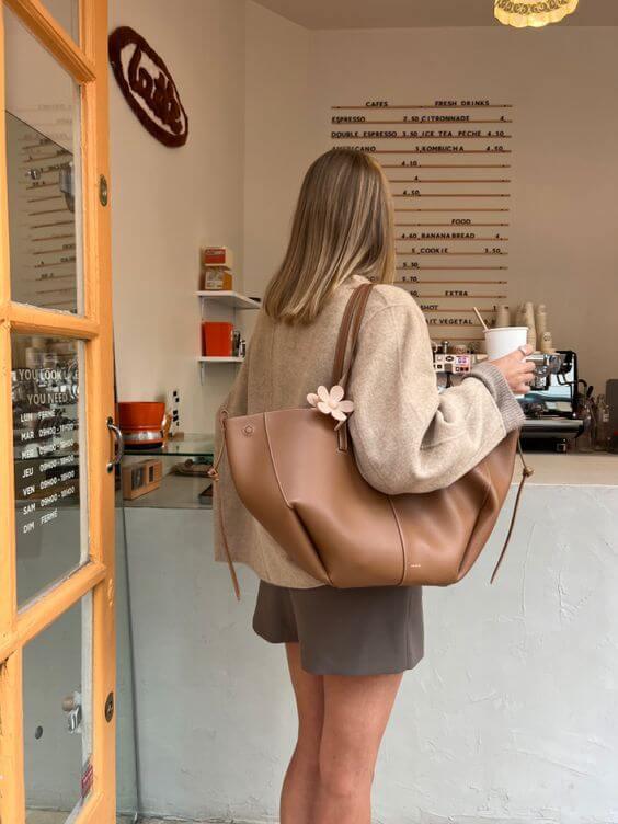 Cassia | Leren vintage tote bag