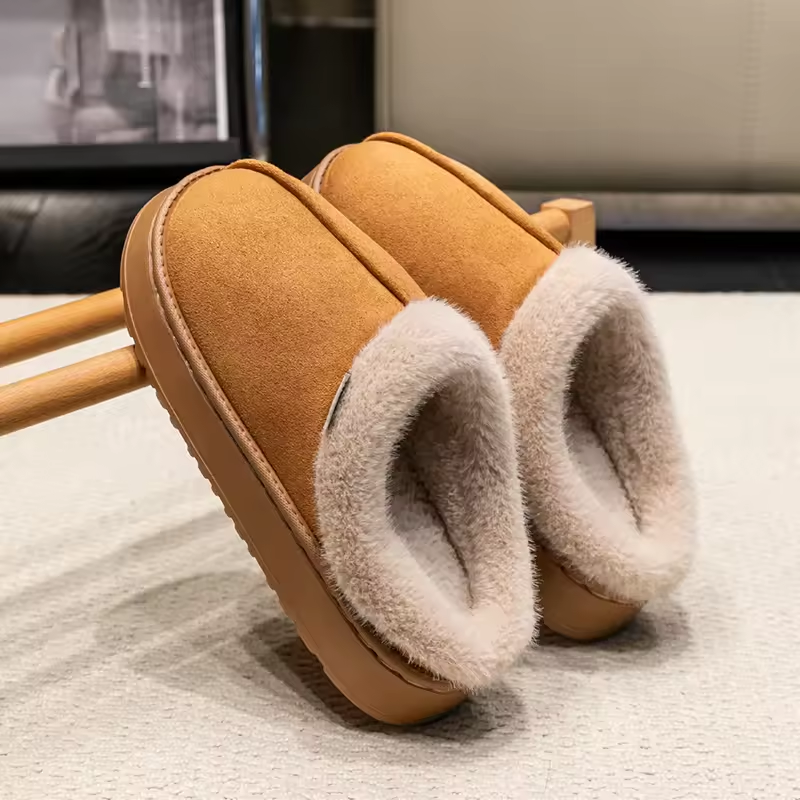 Simmie - Volwassenen Pluche imitatiebont voering Pantoffels
