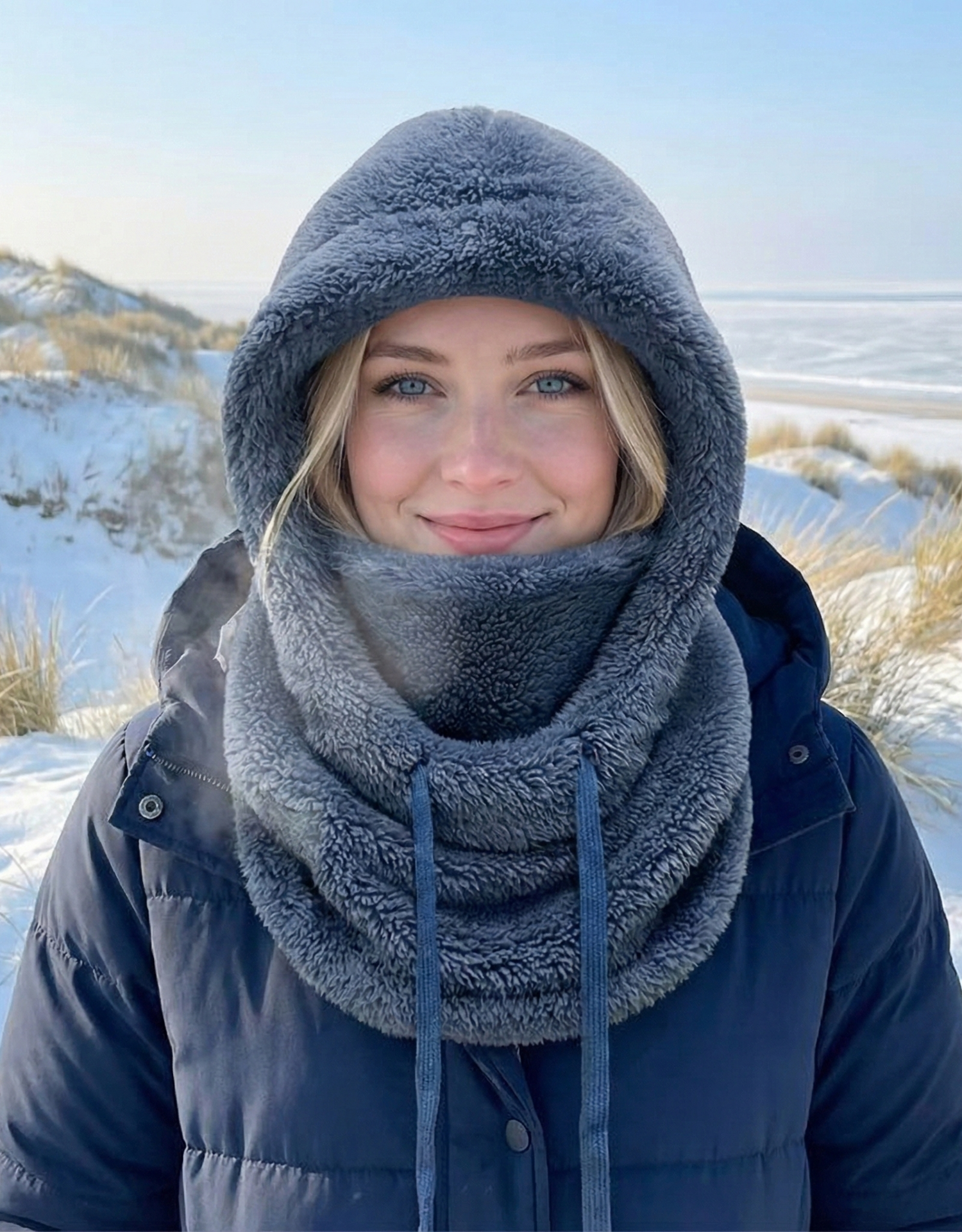 Marge - Vrouwen Nekwarmer met Capuchon en Trekkoord