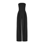 Kamara - Vrouwen Strapless design met wijde geplooide pijpen Jumpsuit
