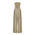 Kamara - Vrouwen Strapless design met wijde geplooide pijpen Jumpsuit