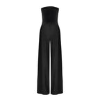 Kamara - Vrouwen Strapless design met wijde geplooide pijpen Jumpsuit