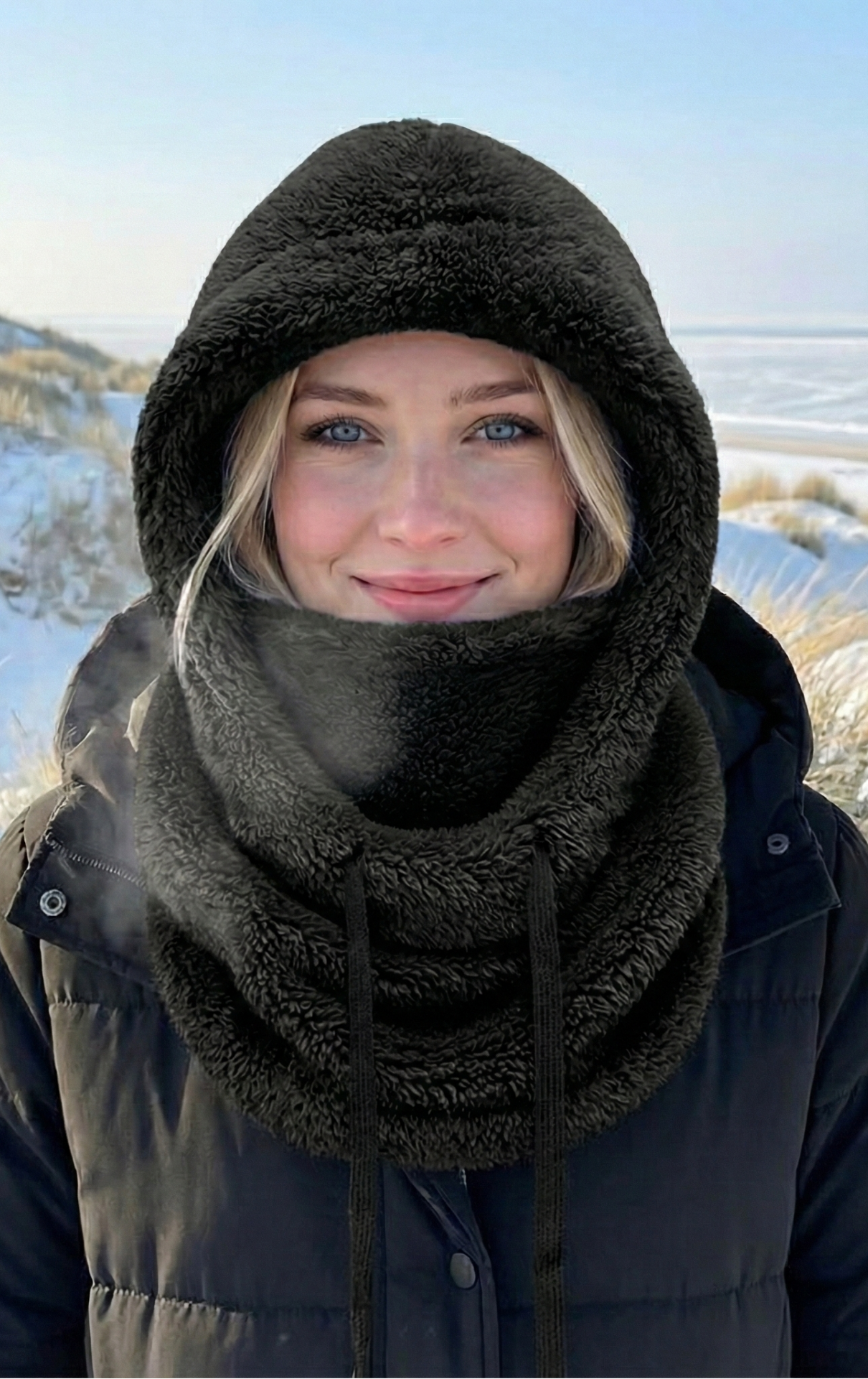 Marge - Vrouwen Nekwarmer met Capuchon en Trekkoord