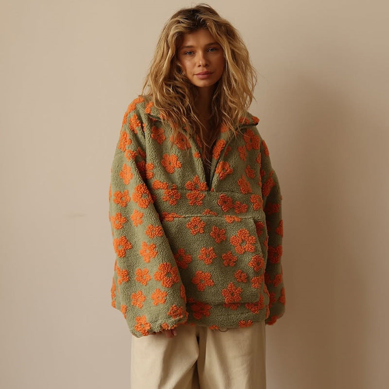 Bloemenprint | Fleece Pullover | Dames | Flora